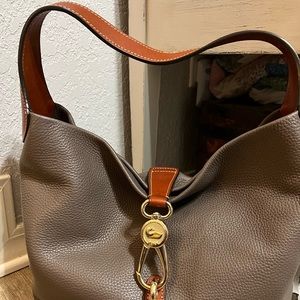 Dooney & Burke Pebble grain Logo lock shoulder